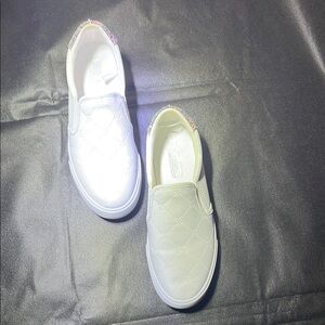 Women White Slip-On Shoes 8. 1/2 size